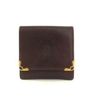 Vintage Cartier Burgundy Leather Coin Pouch